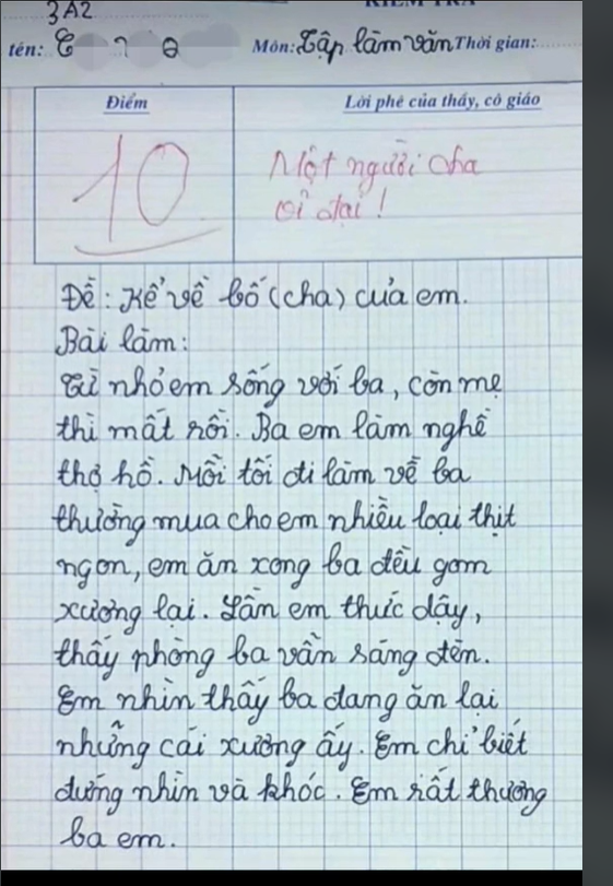 Bài văn 70 chữ tả bố lén ăn 1 thứ trong đêm làm đảo lộn tâm trí cô giáo, vội cho điểm tuyệt đối- Ảnh 1.