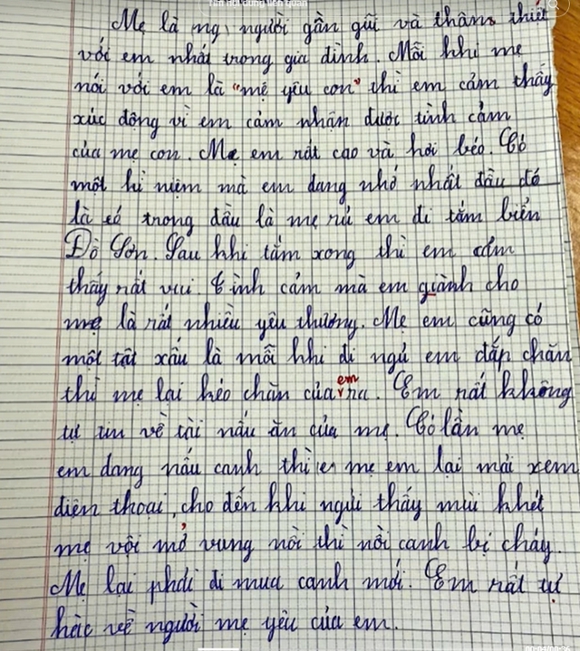 Học sinh tiểu làm văn tả hết tật xấu của mẹ, dân mạng nghe xong lập tức bái phục vì 