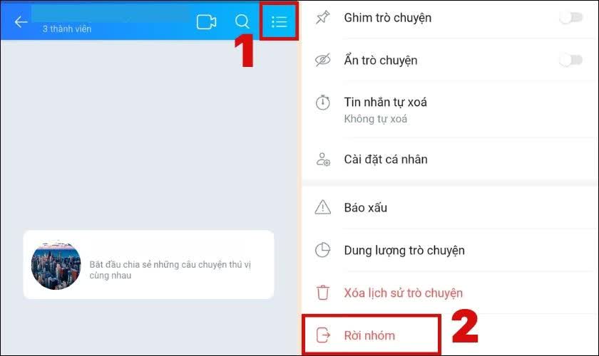 Cách rời nhóm Zalo trong im lặng mà không ai biết