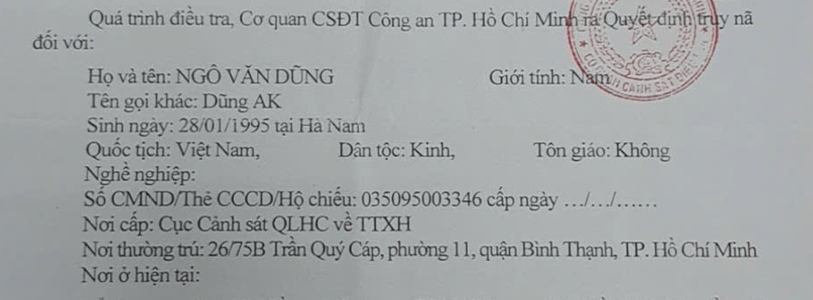 Công an TP HCM truy nã Dũng AK trong vụ gây rối tại White Palace- Ảnh 1.