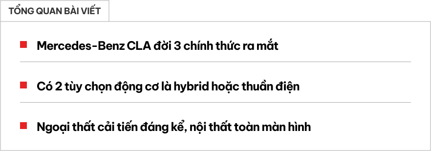 Mercedes-Benz CLA 2025 ra mắt: Thiết kế lột xác, đầy điện thừa sức xuyên Việt Hà Nội - Đà Nẵng, sạc 10 phút chạy 325km - Ảnh 1.