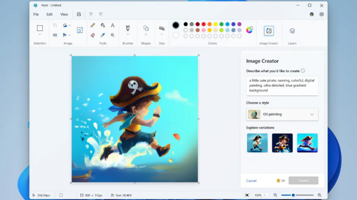 Microsoft tích hợp AI trong Notepad và Paint, nhiều tính năng không còn miễn phí