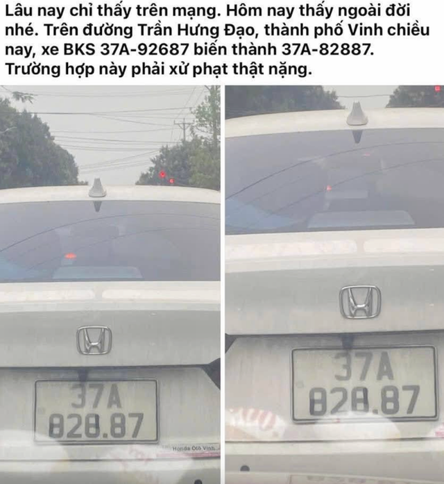 T&agrave;i xế d&aacute;n băng keo thay đổi biển số xe &ocirc; t&ocirc;- Ảnh 1.