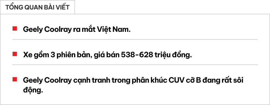 Geely Coolray chốt giá từ 538 triệu đồng - Liệu có cơ hội tại Việt Nam? - Ảnh 1.