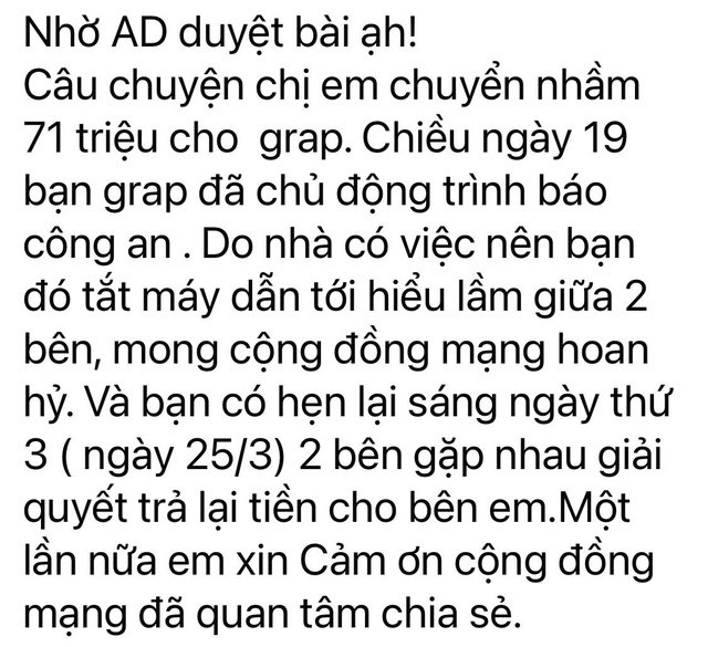 Vụ chuyển nhầm cho tài xế 71 triệu đồng ở Vũng Tàu: Bao lâu phải trả lại tiền?- Ảnh 1.