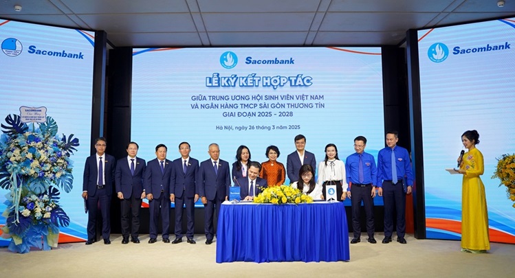 Sacombank ký kết hợp tác nâng cao kiến thức tài chính số cho giới trẻ - Ảnh 1.
