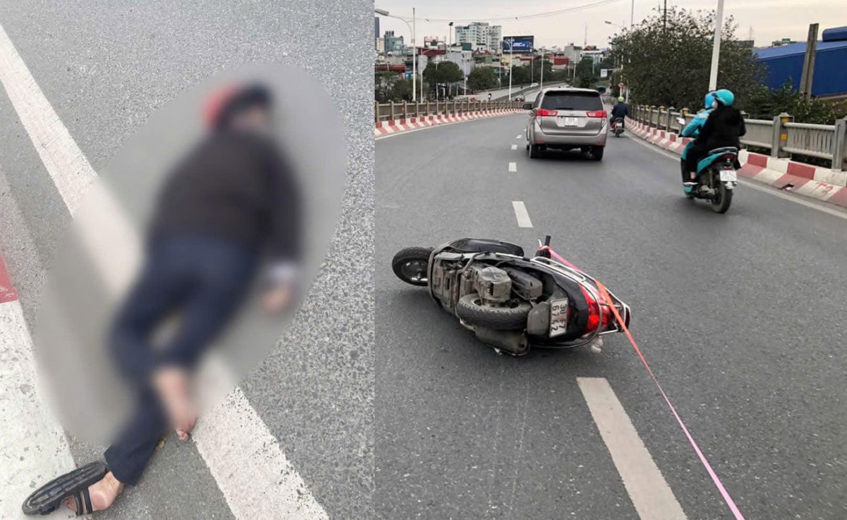 Nam tài xế tử vong sau tai nạn xe máy trên cầu Vĩnh Tuy - Ảnh 1.