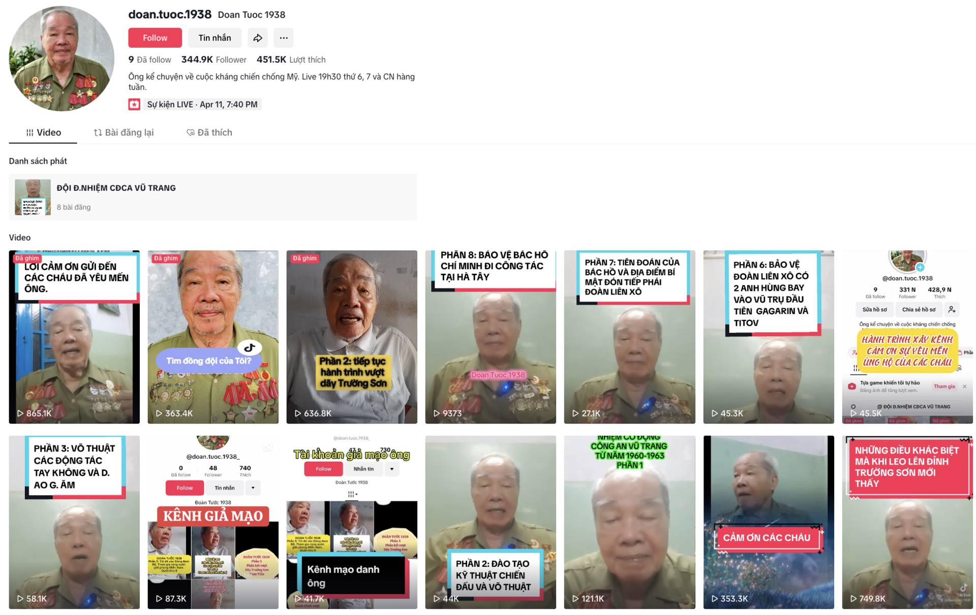 Cựu chiến binh Đo&agrave;n Trọng Tước g&acirc;y sốt TikTok với c&acirc;u chuyện kh&aacute;ng chiến - Ảnh 2.