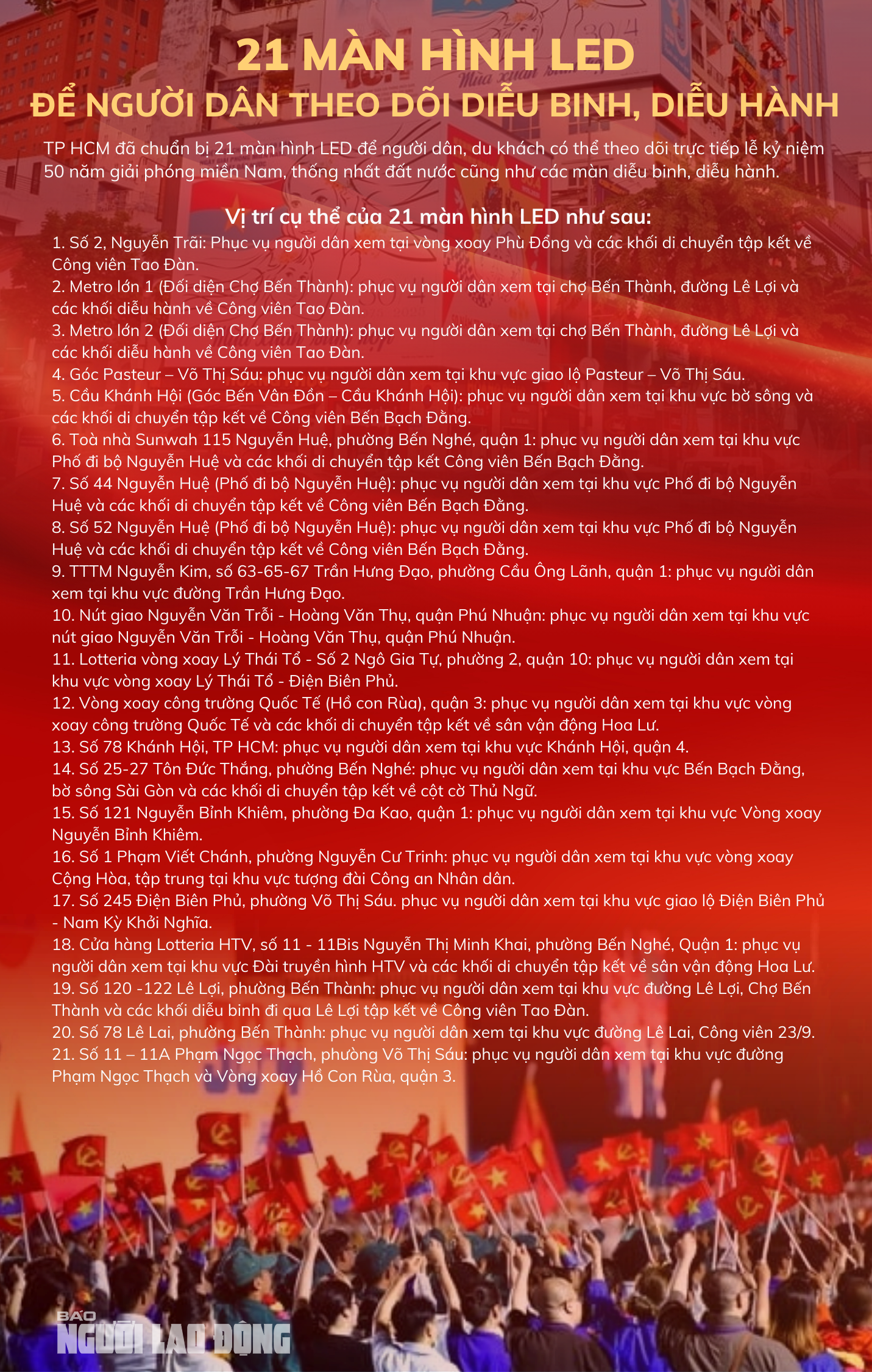 Thông tin cần lưu ý về diễu binh diễu hành trong Đại lễ tại TP HCM từ 25 - 4 đến 30 - 4 - Ảnh 5.