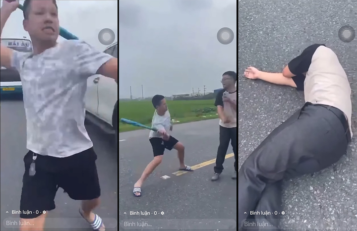 Tài xế côn đồ dùng gậy bóng chày đánh gục người sau va chạm giao thông - Ảnh 1.