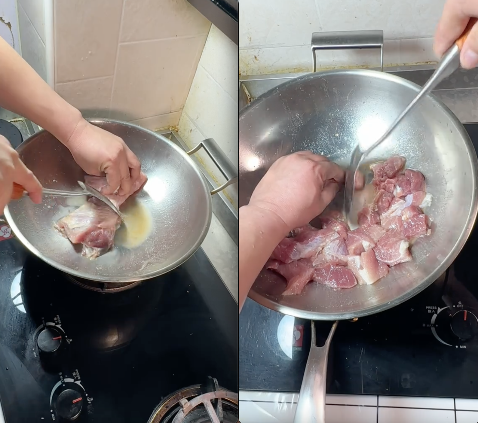 Cô gái không dùng dao vẫn thái thoăn thoắt miếng thịt "bự chảng", netizen không tin vào mắt khi nhìn thứ cô cầm trên tay - Ảnh 2. Cô gái không dùng dao vẫn thái thoăn thoắt miếng thịt "bự chảng", netizen không tin vào mắt khi nhìn thứ cô cầm trên tay - Ảnh 2.