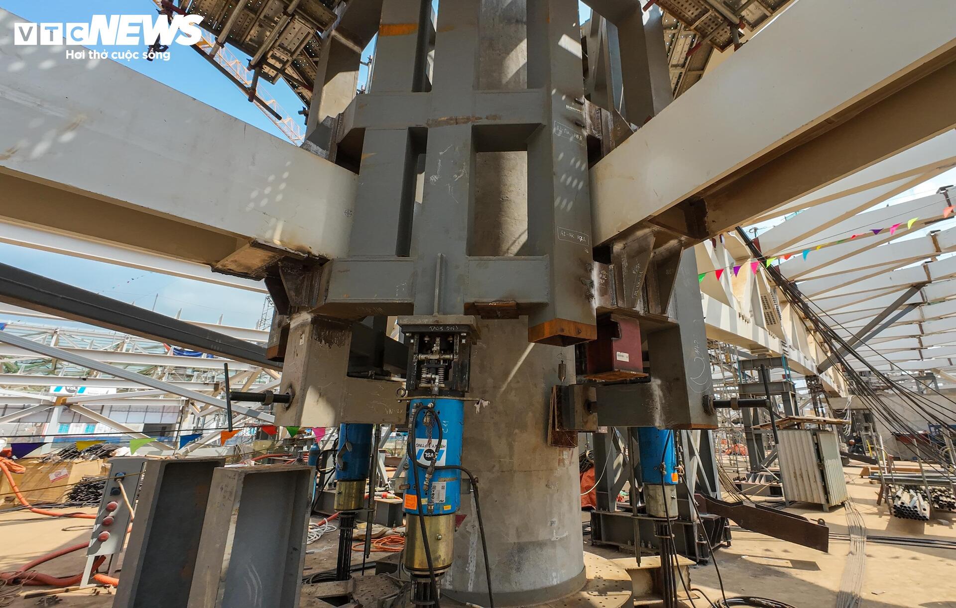 Quá trình nâng mái thép 5 . 300 Tấn tại sân bay Long Thành - Ảnh 6.