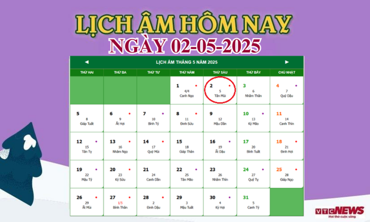 Lịch âm 2/ 5/2025 - ngày tốt và việc nên làm trong đời sống hằng ngày - Ảnh 1.
