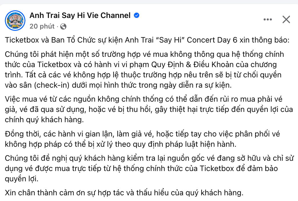 Th&ocirc;ng b&aacute;o khẩn từ Anh Trai Say Hi: Nhiều kh&aacute;n giả bị từ chối v&agrave;o s&acirc;n- Ảnh 1.