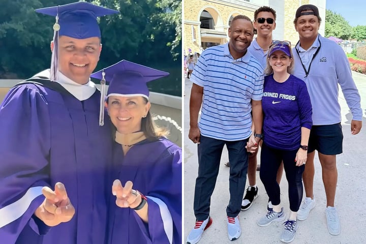 Hai mẹ con tốt nghiệp thạc sĩ đầy cảm hứng nhân Ngày của mẹ tại Texas - Ảnh 1.