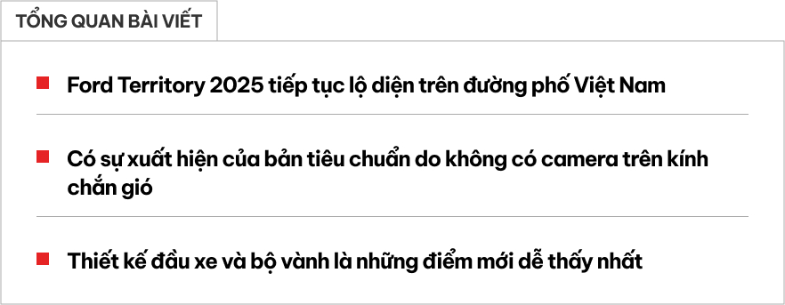 Lô xe Ford Territory 2025 đã lăn bánh trên đường phố Việt Nam, để lộ cụm đèn LED mới, mâm mới, dễ ra mắt trong thời gian gần cạnh tranh CX-5, Tucson- Ảnh 1.