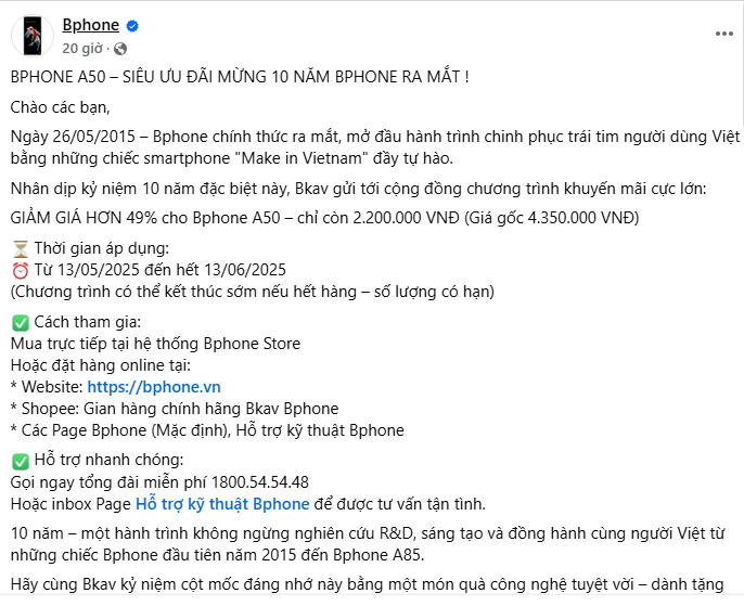 Một mẫu điện thoại của ông Nguyễn Tử Quảng đang giảm giá 49% nhân sự kiện đặc biệt - Ảnh 1.