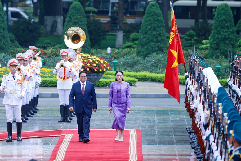 Thủ tướng Phạm Minh Chính đón tiếp Thủ tướng Thái Lan Paetongtarn Shinawatra tại Việt Nam - Ảnh 4.