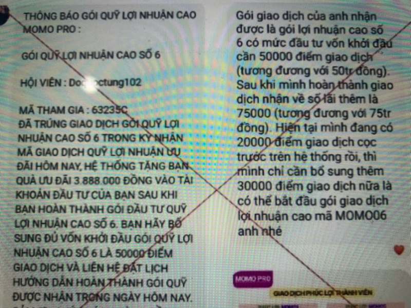 Cảnh báo thủ đoạn mạo danh ứng dụng MoMo để lừa đảo- Ảnh 1. Cảnh báo thủ đoạn mạo danh ứng dụng MoMo để lừa đảo- Ảnh 1.