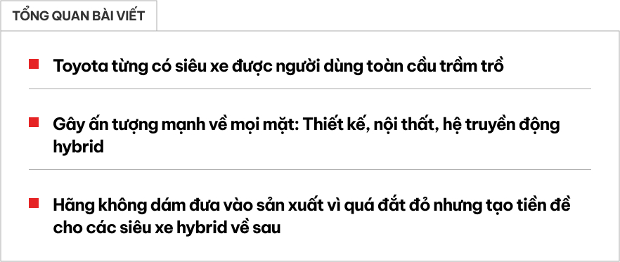 Hóa ra Toyota từng có siêu xe độc đáo thế này: Cửa cánh chim, nội thất như McLaren F1, máy RX hybrid - Ảnh 1.