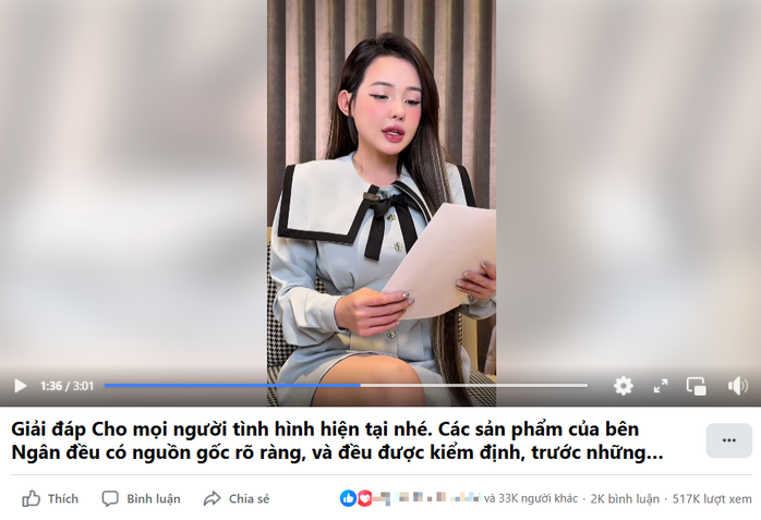 Ngân 98 lên tiếng giữa lùm xùm sản phẩm giảm cân nghi chứa chất cấm - Ảnh 1.