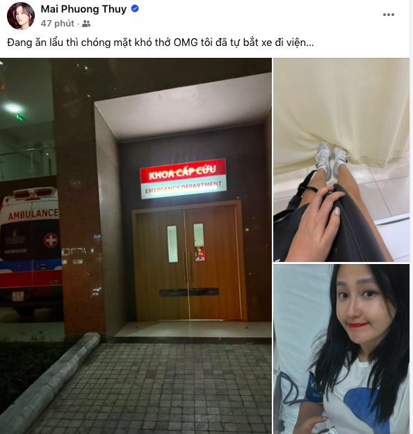 Hoa hậu Mai Phương Thúy đang ăn lẩu thì khó thở, nhập viện gấp - Ảnh 1.