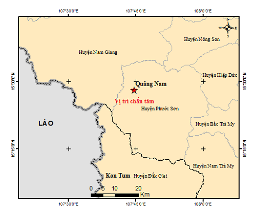 Động đất 3 . 0 Độ richter Vừa xảy ra tại huyện Phước Sơn , Quảng Nam sáng nay - Ảnh 1.