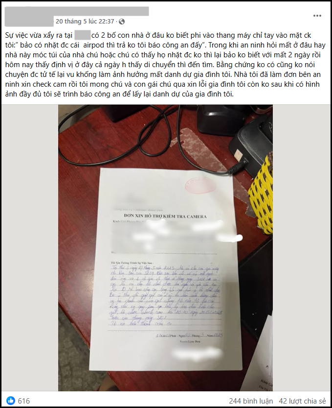 To&agrave;n cảnh vụ chặn thang m&aacute;y đ&ograve;i tai nghe của Gia đ&igrave;nh PTTC: Tai nghe kh&ocirc;ng phải l&agrave; thứ duy nhất bị mất- Ảnh 3.