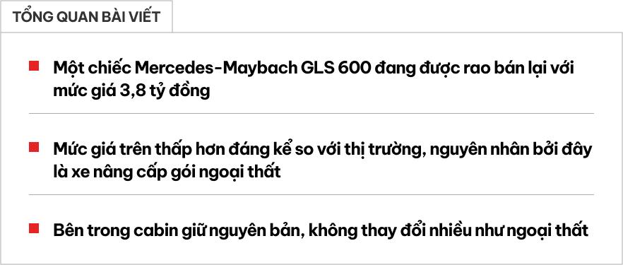 Chiếc xe trông giống Mercedes-Maybach GLS 600 này có giá bán lại gần 3,8 tỷ đồng: Chủ cũ độ nhiều chi tiết nhưng chừa lại nội thất 'zin' - Ảnh 1.