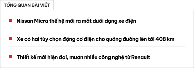 Nissan Micra từng bán ở Việt Nam có diện mạo mới lột xác: Dáng vẫn nhỏ xinh như MINI, chạy điện gần 410km/sạc - Ảnh 1.