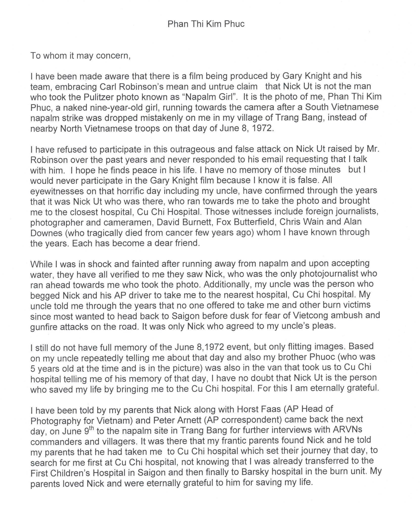 "Em bé Napalm" Kim Phúc nói gì về vụ Nick Út bị ngừng ghi nhận là tác giả bức ảnh "Em bé Napalm" - Ảnh 2.