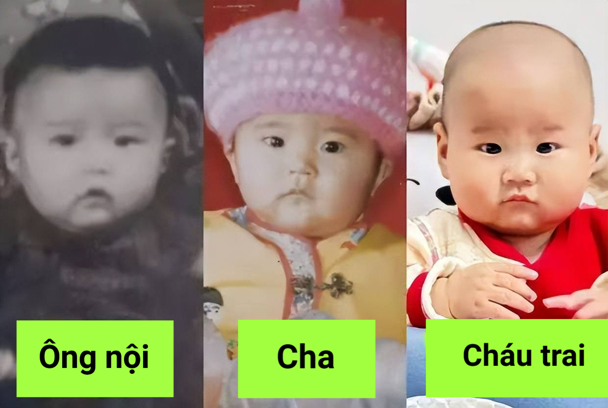 Bức ảnh 3 thế hệ trong 1 gia đình có khuôn mặt giống hệt nhau khiến dân mạng thích thú: "Gen nhà nội quá mạnh!" - Ảnh 1. Bức ảnh 3 thế hệ trong 1 gia đình có khuôn mặt giống hệt nhau khiến dân mạng thích thú: "Gen nhà nội quá mạnh!" - Ảnh 1.