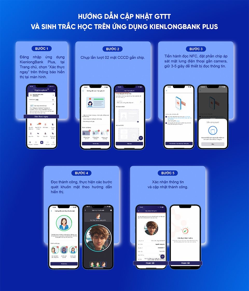 Hướng dẫn cập nhật sinh trắc học trên ứng dụng.