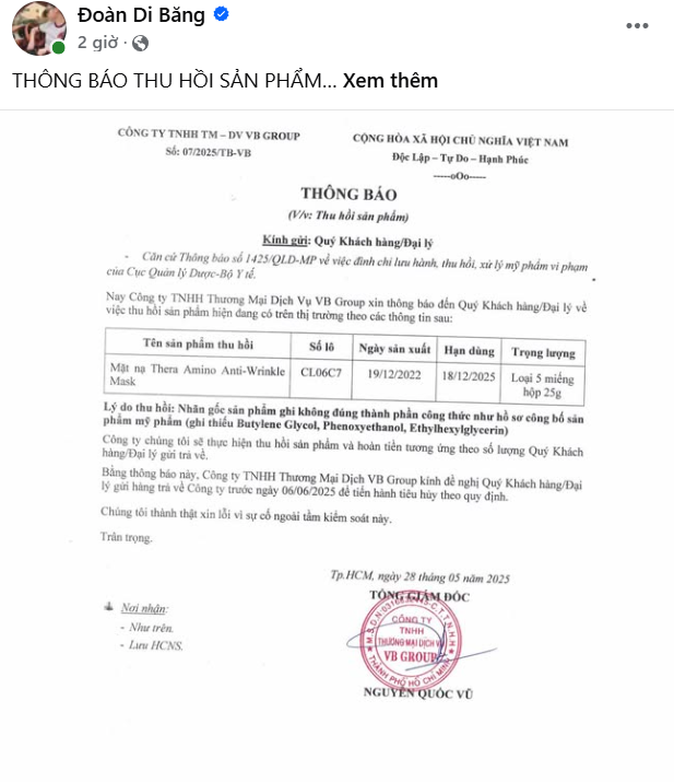 Công ty của chồng ca sĩ Đoàn Di Băng xin lỗi, nói 'sự cố ngoài tầm kiểm soát' - Ảnh 1.