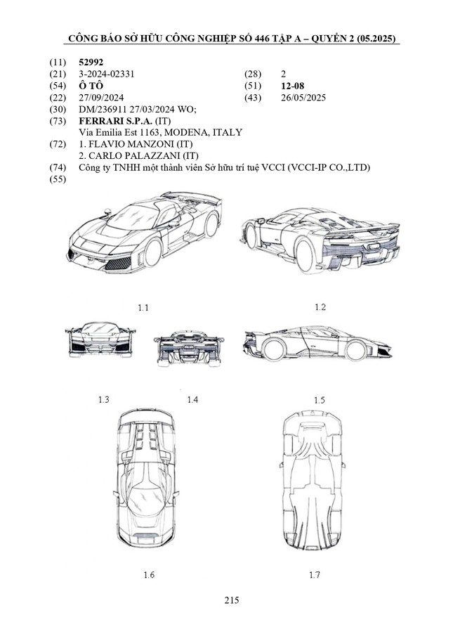 Siêu xe mạnh nhất của Ferrari được đăng ký kiểu dáng ở Việt Nam - Ảnh 1.