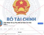 Giả mạo trang facebook của Bộ Tài chính để lừa đảo