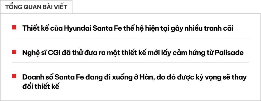 Hyundai Santa Fe đổi đuôi như thế này dễ được người Việt thích hơn: Đèn 'mượn' Sonata, đuôi như Palisade - Ảnh 1.