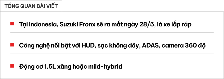 Suzuki Fronx bán tại Việt Nam mà trang bị thế này thì làm khó Raize, Sonet: Có HUD, camera 360, hybrid, nhiều tính năng ADAS độc nhất phân khúc - Ảnh 1.