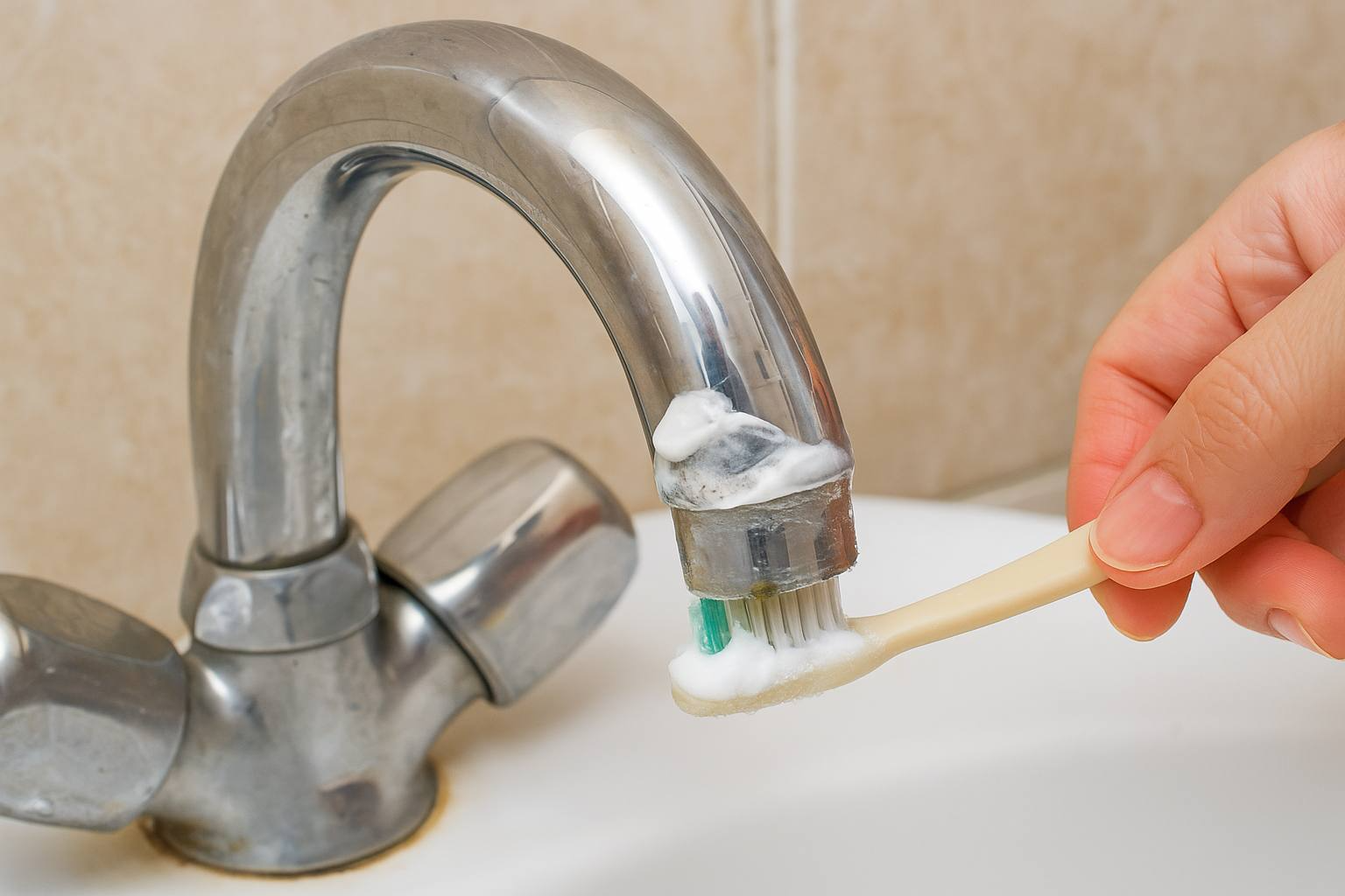 Trộn thử kem đánh răng với muối và bất ngờ: Vòi nước cũ mốc bao năm sáng bóng chỉ sau 5 phút chùi nhẹ- Ảnh 2.