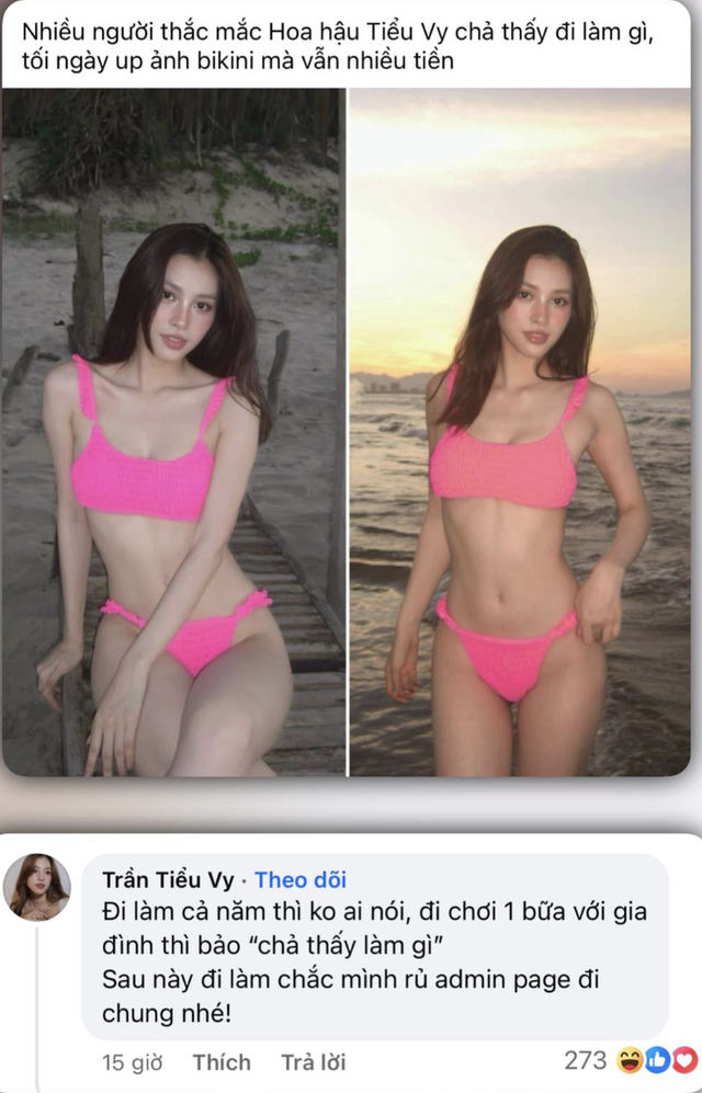 Hoa hậu Tiểu Vy đáp trả căng khi bị phán "tối ngày đăng ảnh bikini mà vẫn nhiều tiền"- Ảnh 1. Hoa hậu Tiểu Vy đáp trả căng khi bị phán "tối ngày đăng ảnh bikini mà vẫn nhiều tiền"- Ảnh 1.
