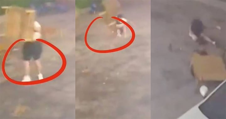 Gió thổi bay thanh niên nặng hơn 100kg - Ảnh 1.