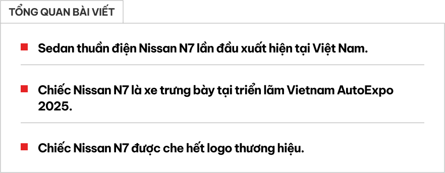 Nissan N7 lần đầu xuất hiện tại Việt Nam: Động cơ điện mạnh 215-268 mã lực, là xe trưng bày, xe hạng D nhưng giá quy đổi ngang Vios - Ảnh 1.