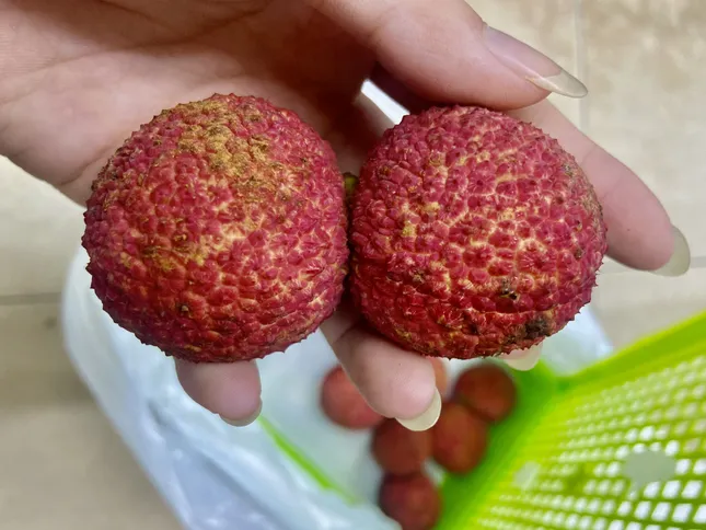 Vải thiều Trung Quốc 'đổ bộ' chợ Việt, giá cao không tưởng - Ảnh 1.