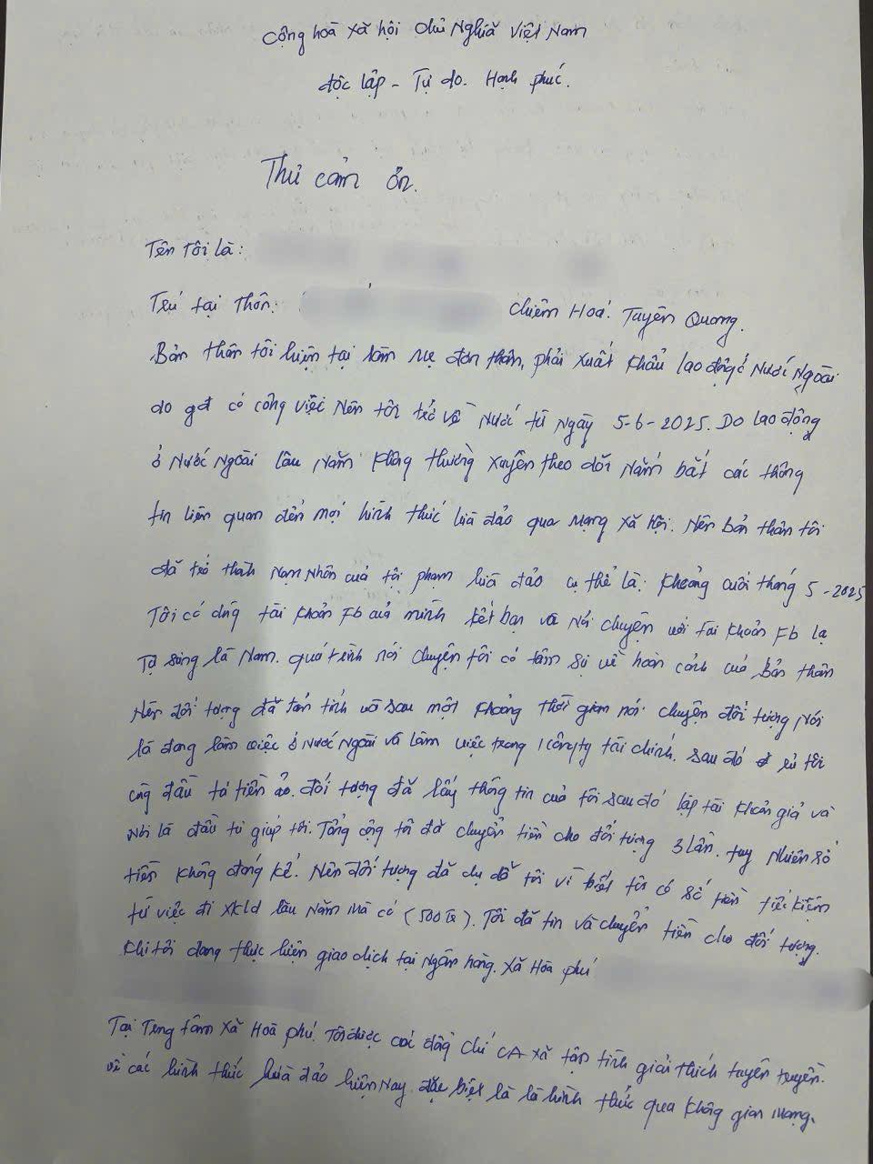 Gia đình trình báo, công an lập tức ngăn chặn người phụ nữ thực hiện giao dịch chuyển khoản 500 triệu tại Agribank - Ảnh 1.