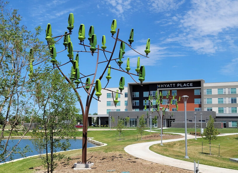 Sức mạnh đ&aacute;ng kinh ngạc của turbine điện gi&oacute; si&ecirc;u nhỏ Aeroleaf- Ảnh 1.