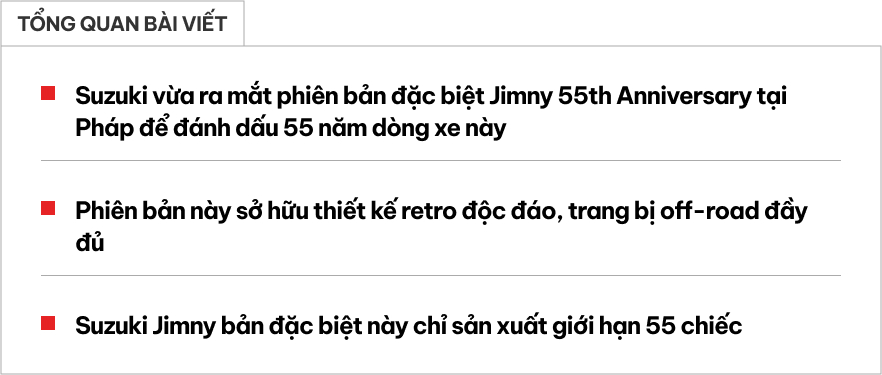Suzuki Jimny có bản đặc biệt trước khi rời một thị trường: Độ nhẹ nhưng chất, khách Việt có thể tham khảo để làm mới xe mình - Ảnh 1.