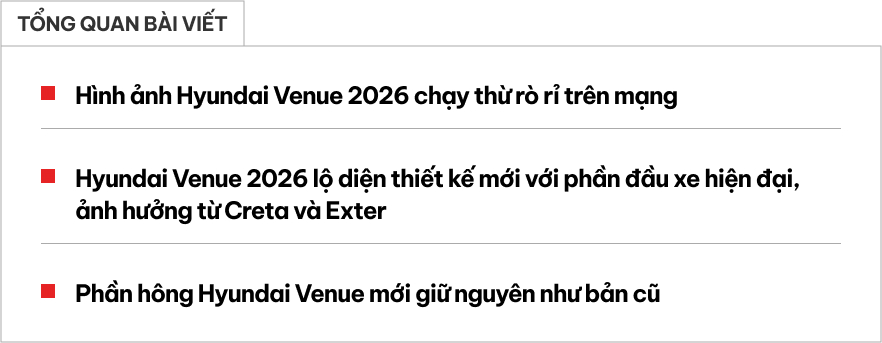 Xem trước Hyundai Venue 2026: Nhiều điểm giống Creta, dễ thêm bản thể thao N Line phả 'hơi nóng' lên Raize, Sonet - Ảnh 1.
