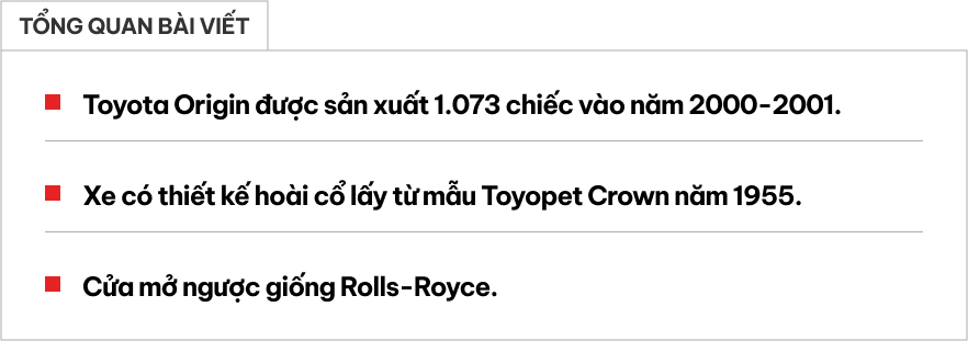 Đây là chiếc Toyota đặc biệt mà không nhiều người biết: Sản xuất năm 2000 nhưng thiết kế hoài cổ, cửa mở ngược như Rolls-Royce, có chi tiết giống 911 Targa, động cơ lấy từ Lexus - Ảnh 1.