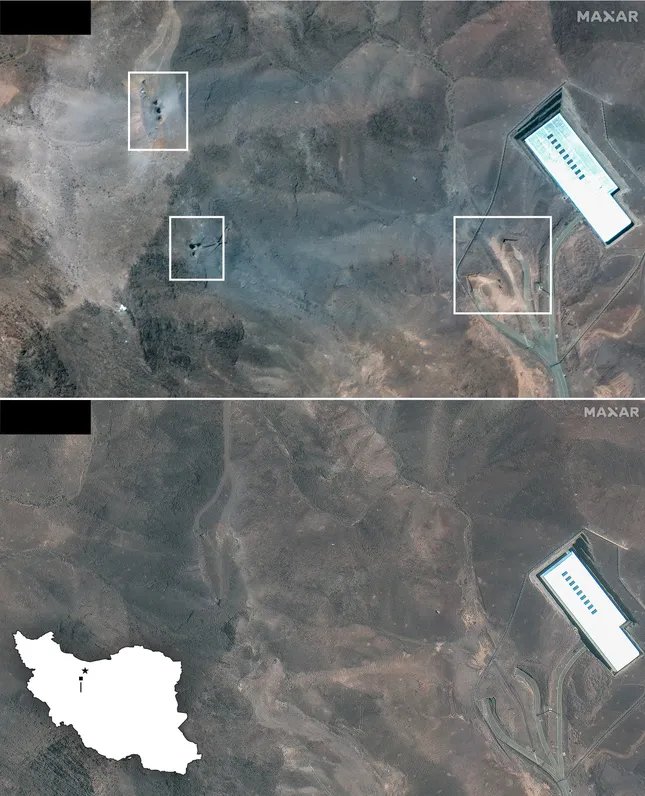 Thiệt hại tại cơ sở hạt nh&acirc;n Fordow sau kh&ocirc;ng k&iacute;ch của Mỹ: Hố s&acirc;u xuất hiện - Ảnh 1.