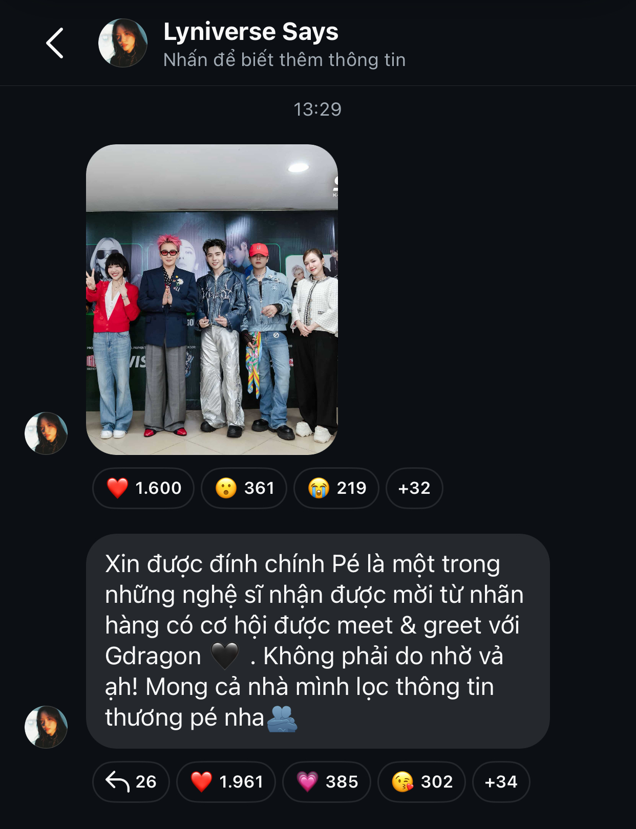 Phương Ly "sĩ tới nóc" khoe được G-Dragon thả tim, nhưng nhiều netizen tìm không thấy! - Ảnh 2.